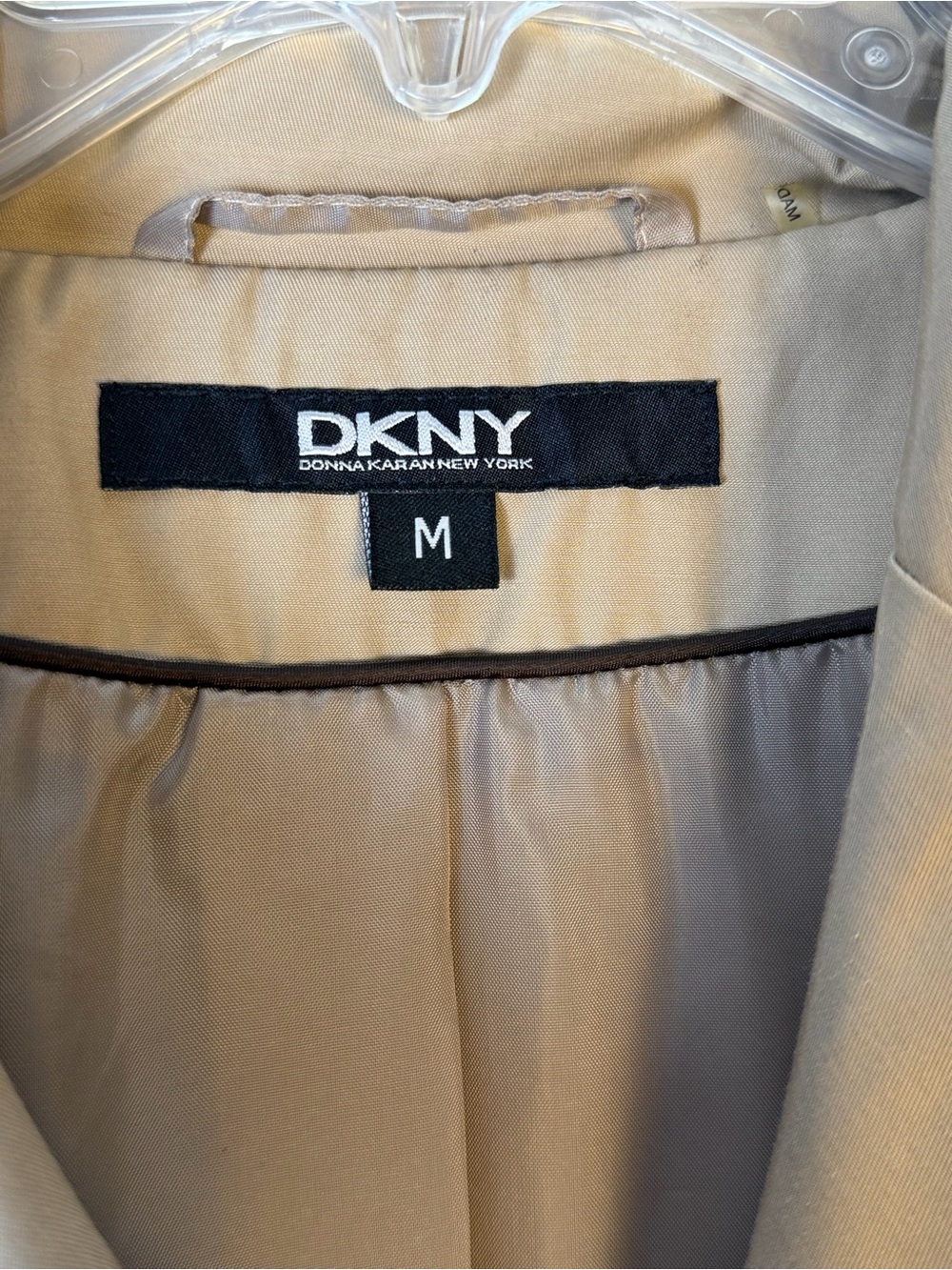DKNY Kahki Double-Breasted Trench Coat size Medium - Picture 3 of 15